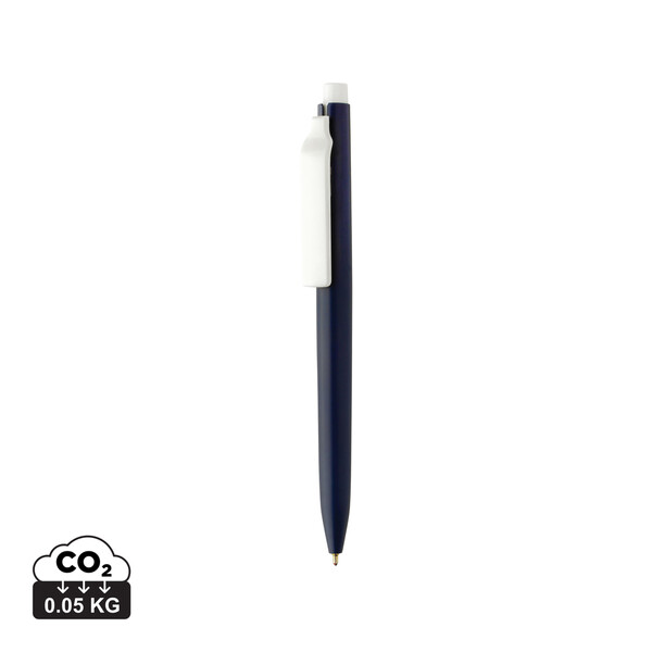 Stylo avec encre ultra glissante en ABS recyclé GRS Vibe - Bleu Marine / Blanc