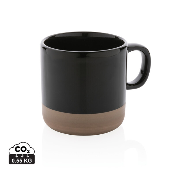 Glazed ceramic mug 300ml - Black