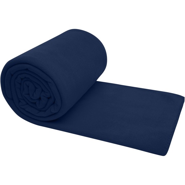 La couverture à carreaux unie Huggy est composée à 100 % de polaire 200 g/m², une matière douce et confortable qui fournit ra - Marine