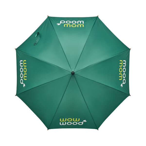All-over printed ⌀102cm/23″ auto open umbrella. Wooden shaft & handle - Full colour
