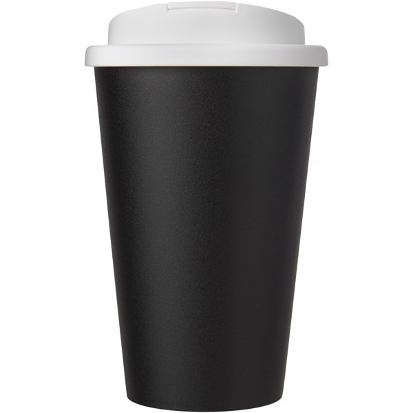 Copo térmico de 350 ml reciclado com tampa à prova de fuga "Americano® Eco" - Branco / Preto liso