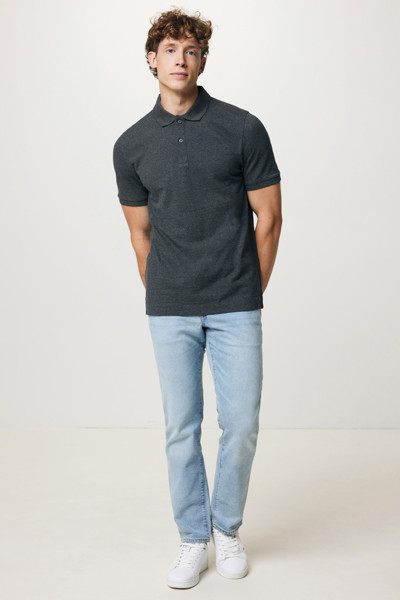 Polo tričko Iqoniq Yosemite z recykl. bavlny - Heather Anthracite / M