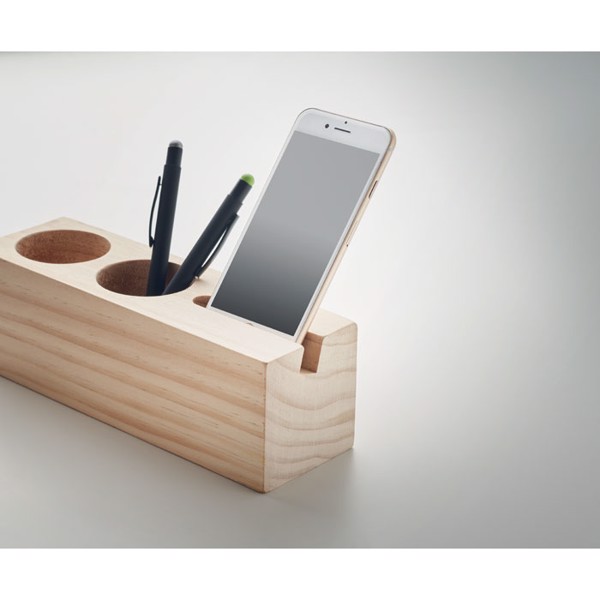 Thila wooden desk stand, pen, phone holder, seeds