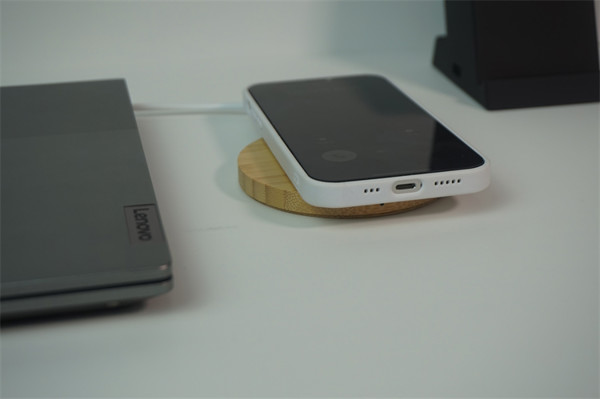 Wooden wireless charger with LED backlight