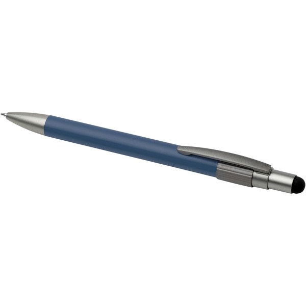 Stylo bille recyclé RCS avec stylet et toupie antistress (encre bleue) Rill - Bleu océan