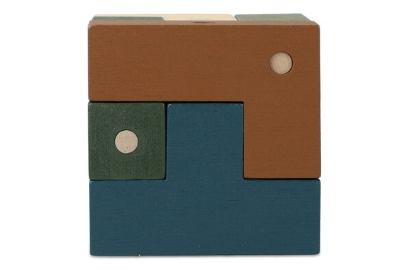 InSideOut Wooden Cube think iq puzzle - Assortiment fluorescent