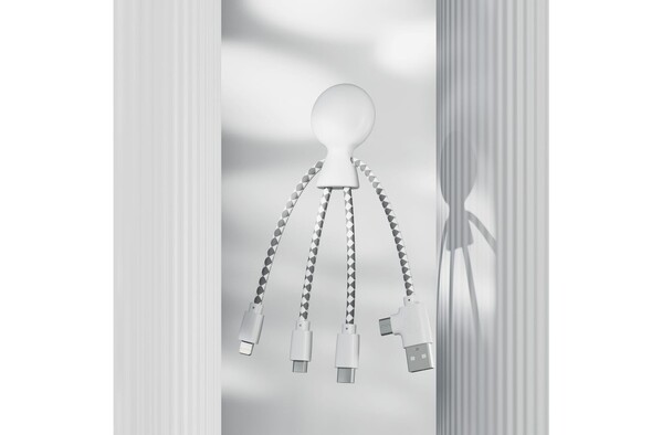 Xoopar Mr. Bio cable, USB, USB-C, recycled plastic - White