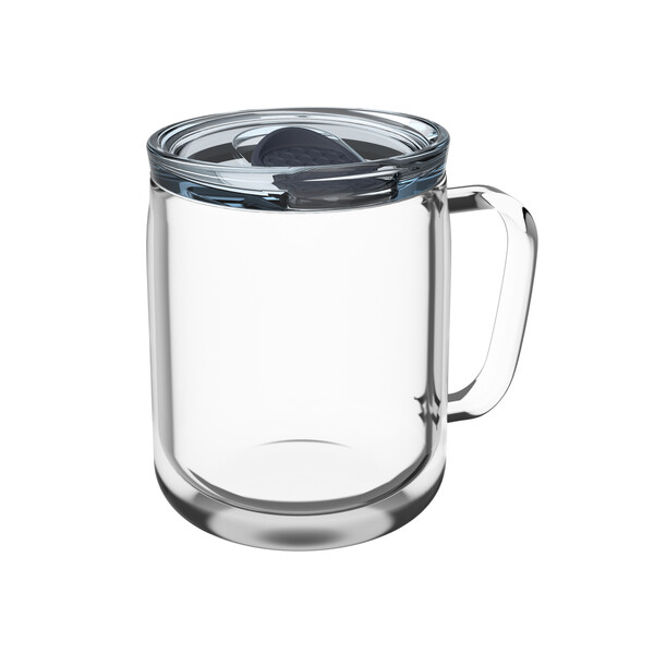 myNIZZA GLASS - Mug: transparent, Couvercle: PNBE