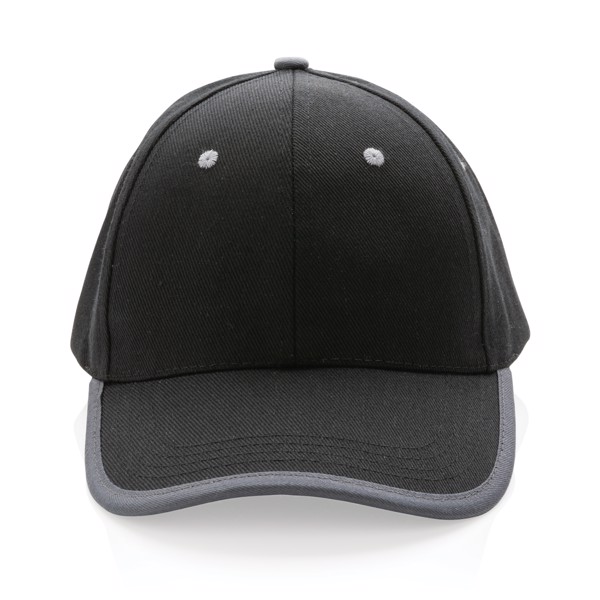 Impact AWARE™ Brushed rcotton 6 panel contrast cap 280gr - Black