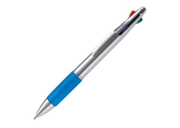 Ball pen 4 colours - Silver / Blue