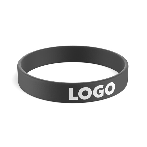 Personalisiertes Silikon Armband (12mm width) - Schwarz / 18x1.2x0.2cm