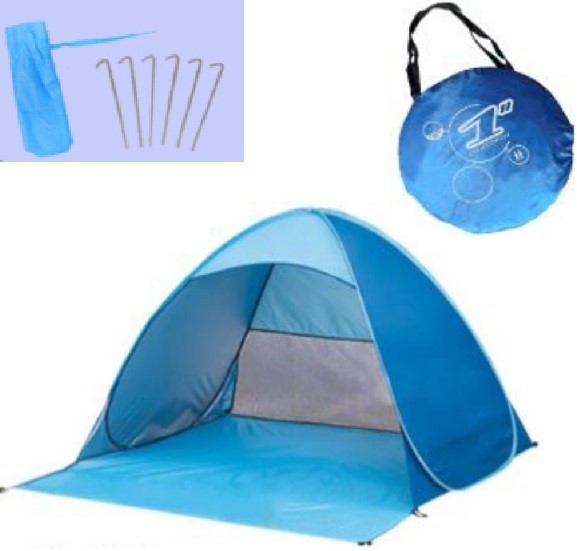 Beach self-folding tent - YELLOW