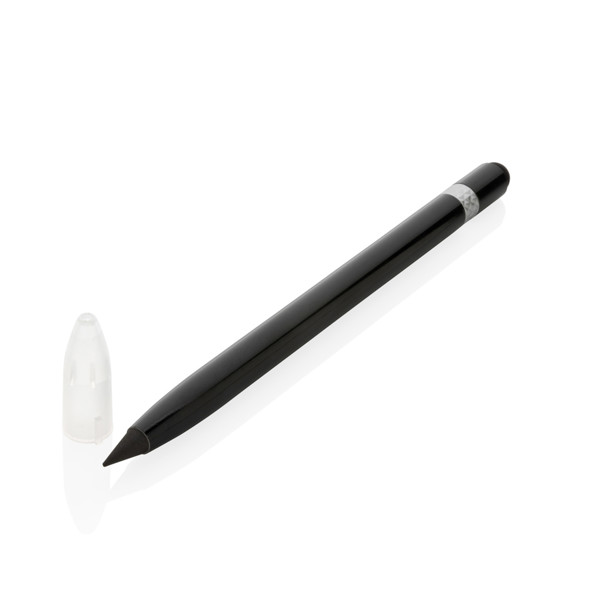 Aluminium inkless pen with eraser - Black