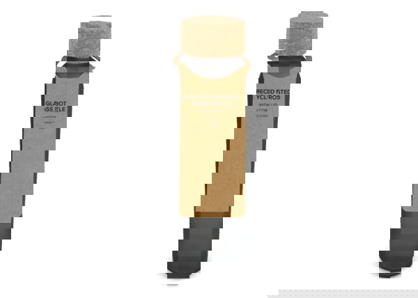 Frosted recycled glass bottle with cork lid 500ml - Ecru / Black