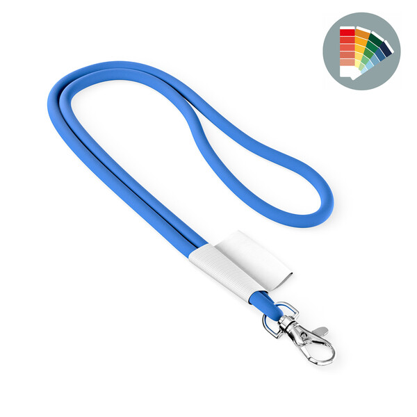 Polyester 2-tone cord lanyard with full colour label - Own PMS / Metal carabiner