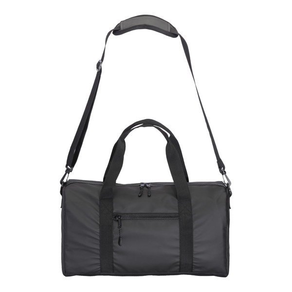 Water Resistant Polyester Duffle Bag. Adjustable And Removable Shoulder Strap With Buckle