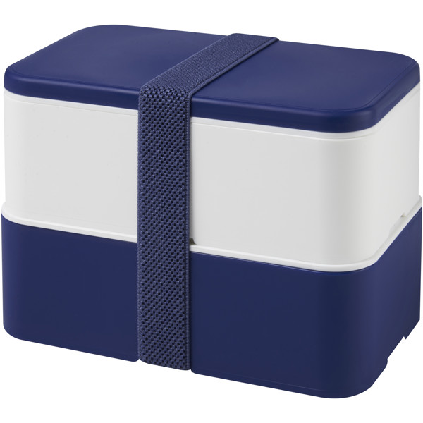 Lunch box MIYO 700+700 ml à deux blocs - Bleu / Blanc / Bleu
