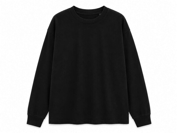 Mens Boxy Long Sleeve Tee - Black / XL