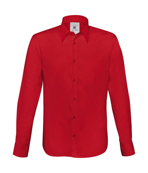 London Stretch ShirtLS - Deep Red / M