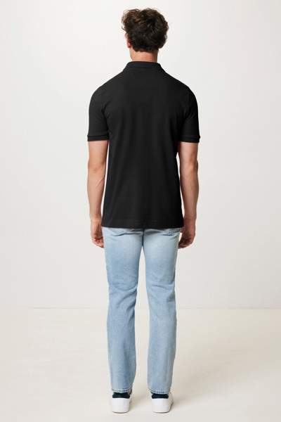 Polo en coton piqué et recyclé Iqoniq Yosemite - Noir / M