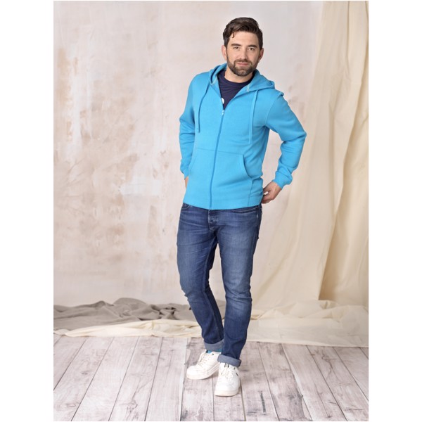 Hoodie para homem com fecho em material orgânico "Ruby" - Branco / 3XL