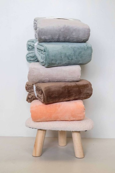 Olima Coral Fleece Blanket - Pale Seafoam