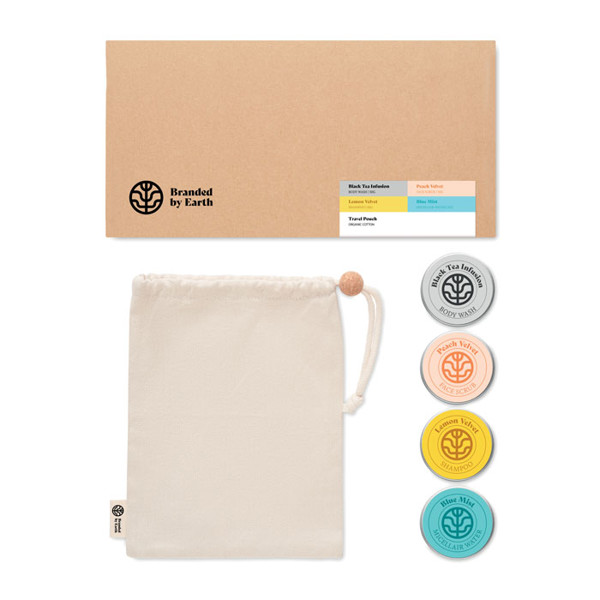 Branded By Earth veganski potovalni set, 50 g gel za umivanje telesa