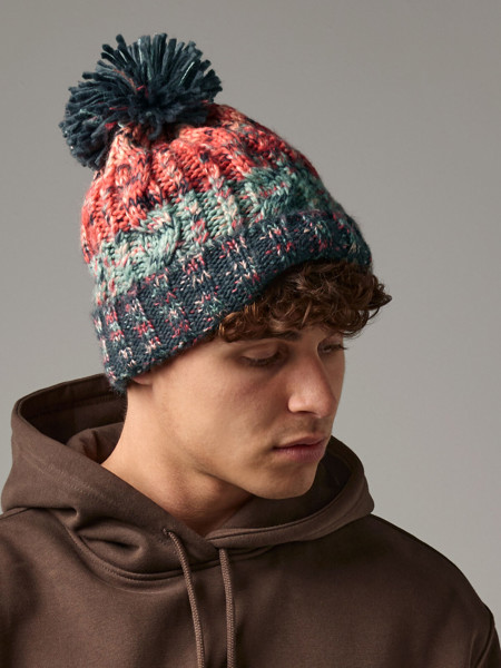 Corkscrew Pom Pom Beanie - Cherry Sherbet