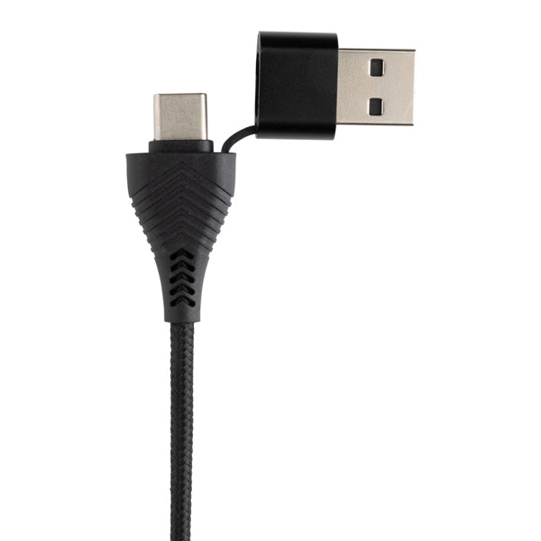 USB rozbočovač s duálním vstupem Link z RCS plastu a bambusu