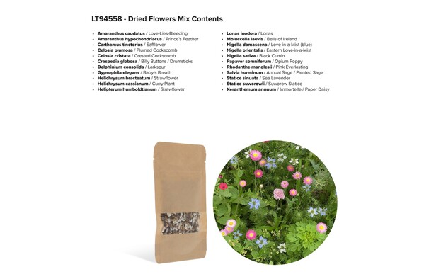 Seed bags dried flowers 4 gram