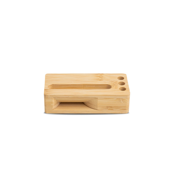 Suporte Multifuncional Com Amplificador, 100% Bambu - Castanho Claro