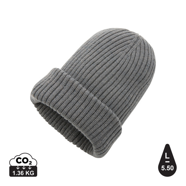 Dvojitě pletená beanie čepice Impact z Polylana® AWARE™ - Antracitová