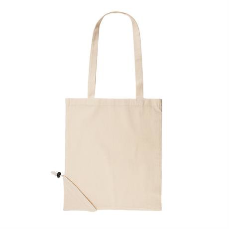Foldable personalised cotton bag with drawstring folding