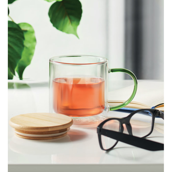 Double wall borosilicate mug Farbi - Transparent