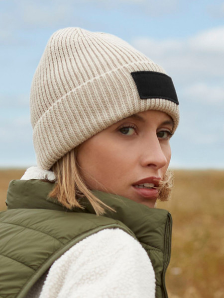 Fashion Patch Beanie - Walnut / Black