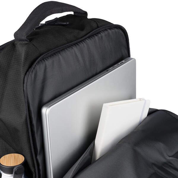 rPET (300D) polyester Ocean Bound backpack Tova - black