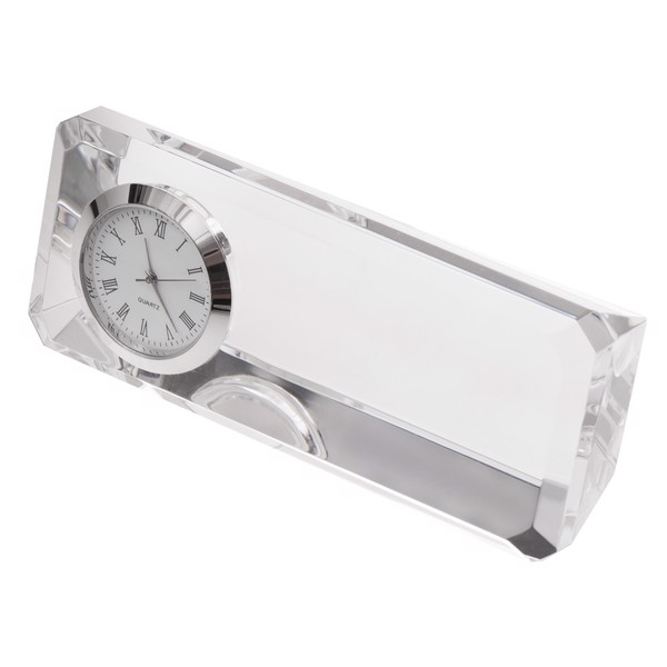 Crisitalino paperweight with clock