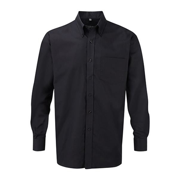Camisa Oxford Homem Manga Comprida135g - 70% Algodão/ 30% Poliéster - Preto / L
