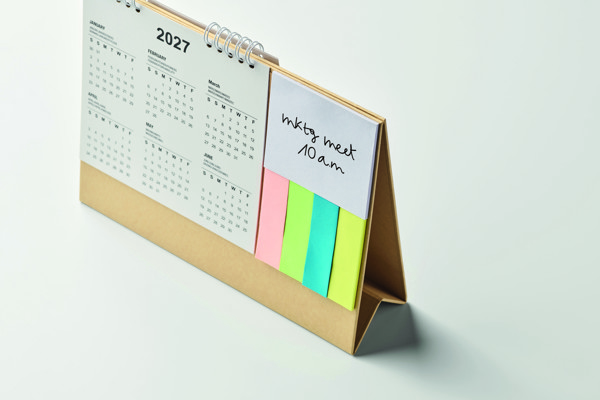 Desk calendar with memo pad Calendoo