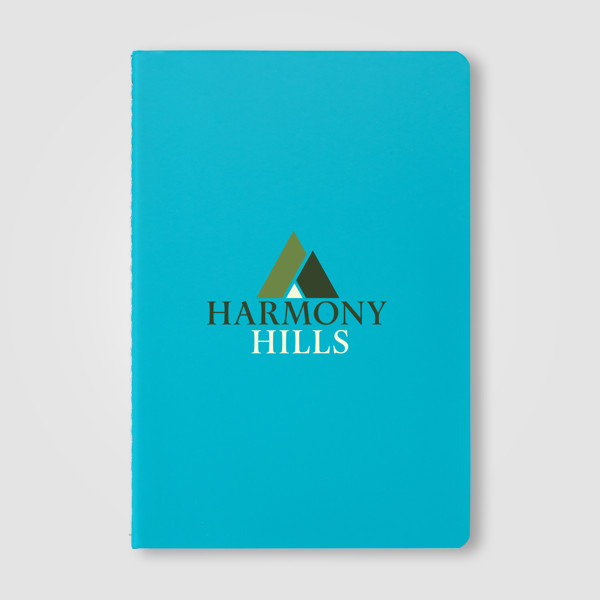 Eilo Recycled Contrast Stitch Journal - A5 - Teal / 4 Colour inkjet