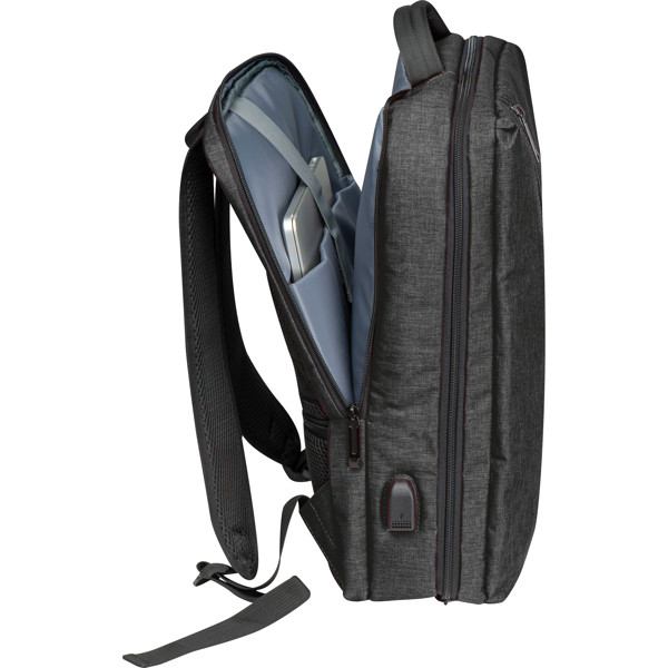 Waterreppelant nylon backpack EDITH - Black