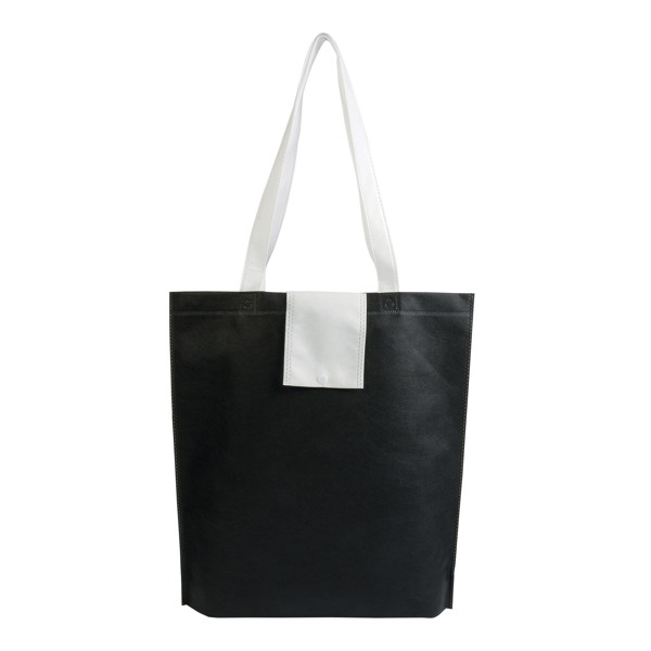 Not Woven 80G/M2 Foldable Shopping Bag With Short Handles - Black