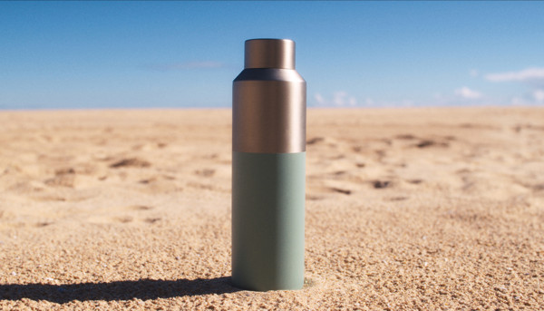Lahev na vodu Fluid 600ml z RCS recyklované oceli - Zelená