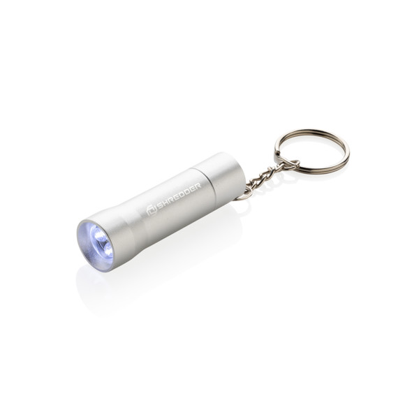 Flash RCS recycled aluminium keychain torch - Silver Grey