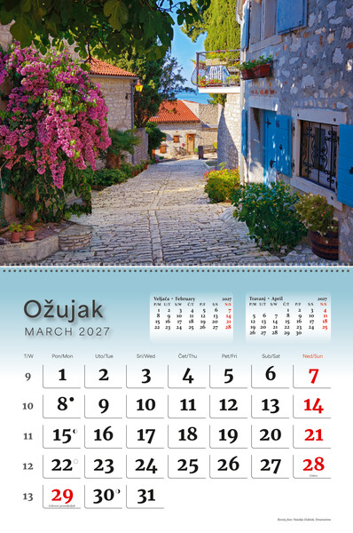 Preklopni zidni kalendar – Obala i more