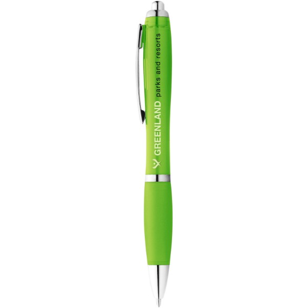 Kuličkové pero Nash s barevným tělem úchopem - Limetka