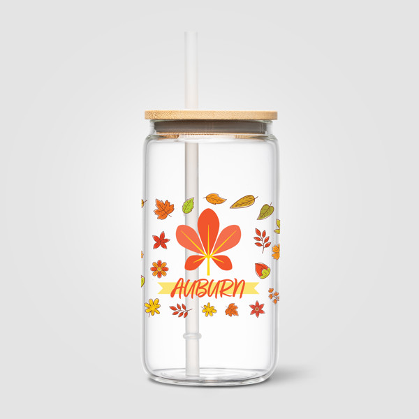 Cádiz Glass Bamboo Lid Tumbler - 500 ml - Clear / 4 Colour inkjet