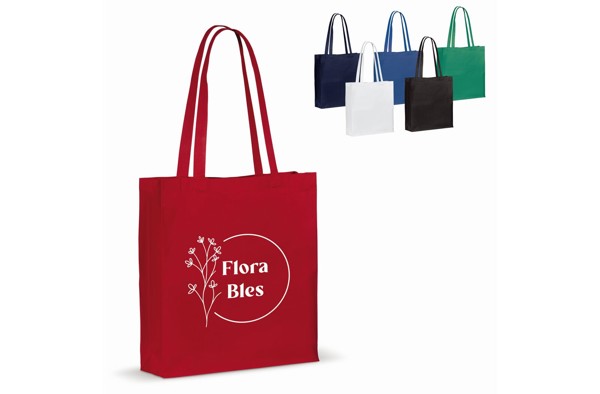 Recycled cotton bag with gusset 140g/m² 38x10x42cm - White