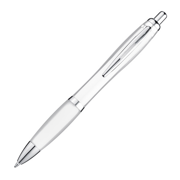 Ball pen with colored transparent shaft MELISSA - White