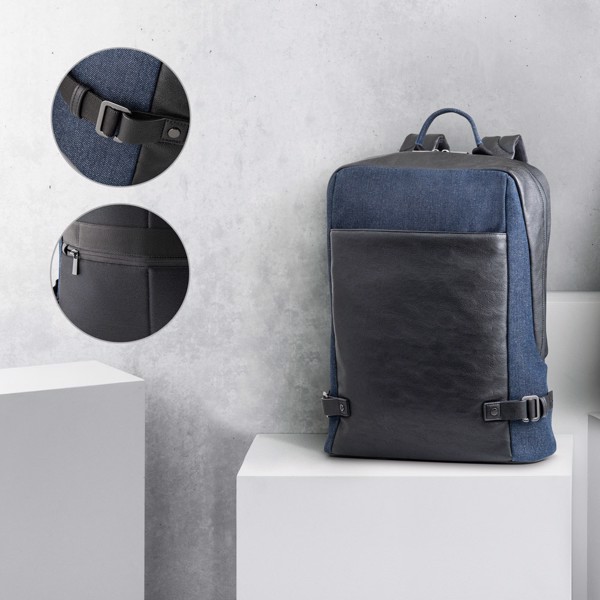 PS - DIVERGENT BACKPACK I. 15'6" Laptop backpack in denim and PU